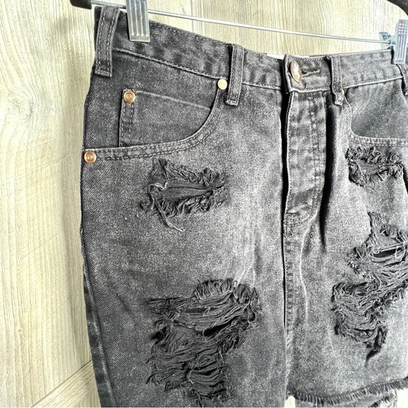 One Teaspoon Distressed Denim Skirt - Picture 3 of 11